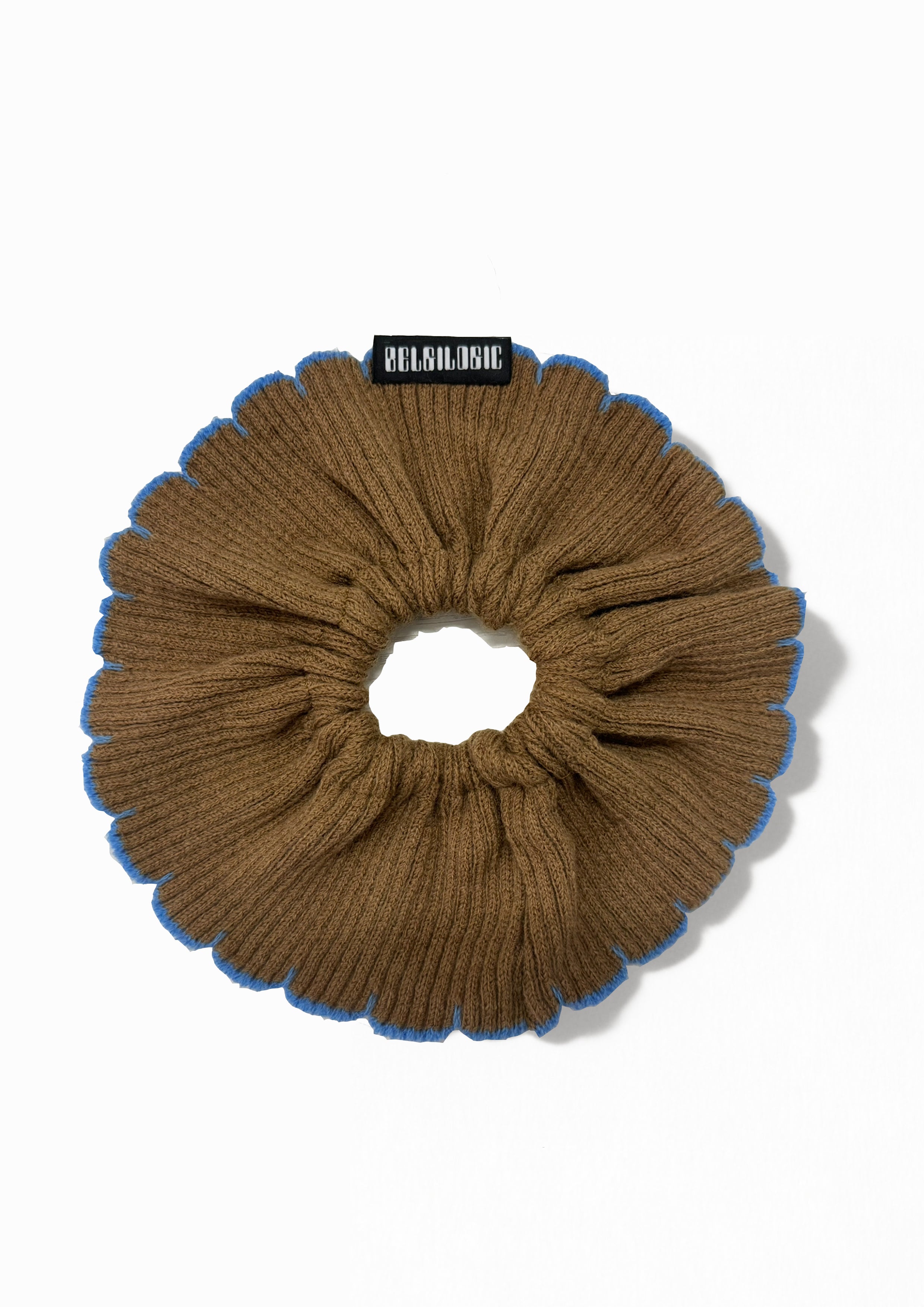 Giant Single-layer Scrunchie | Brown+Blue