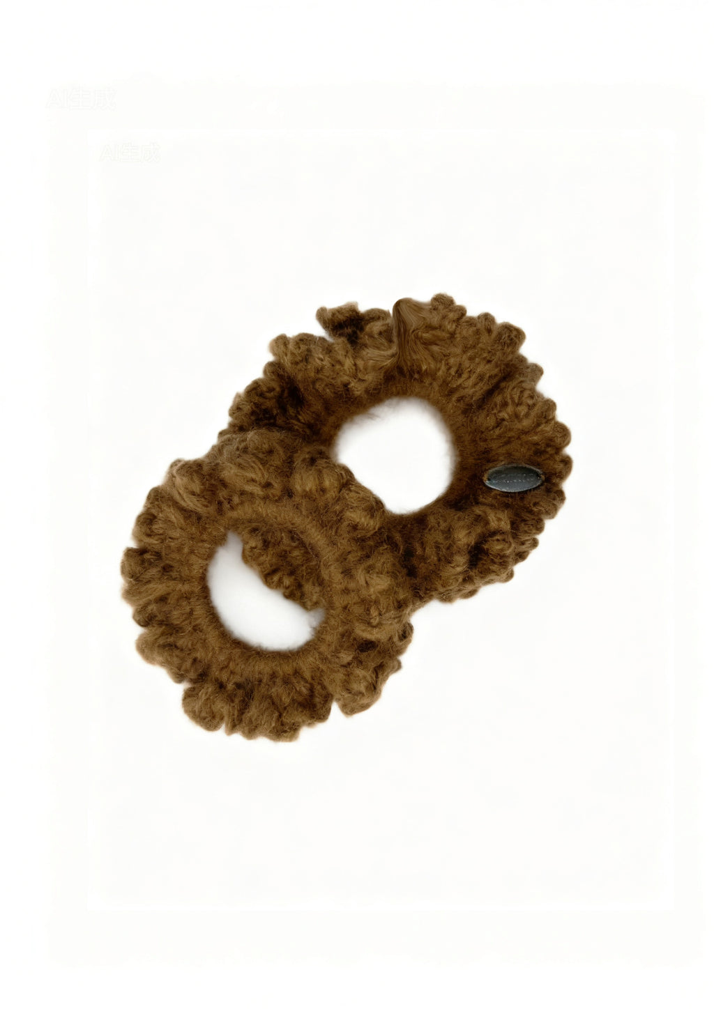 2Pcs Crochet Mohair Scrunchies Set | Brown 🤎