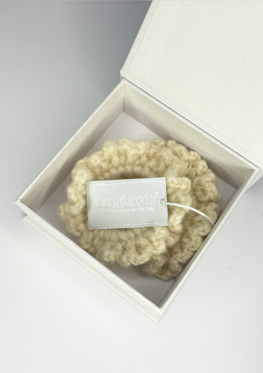 2Pcs Crochet Mohair Scrunchies Set | Beige 🤍