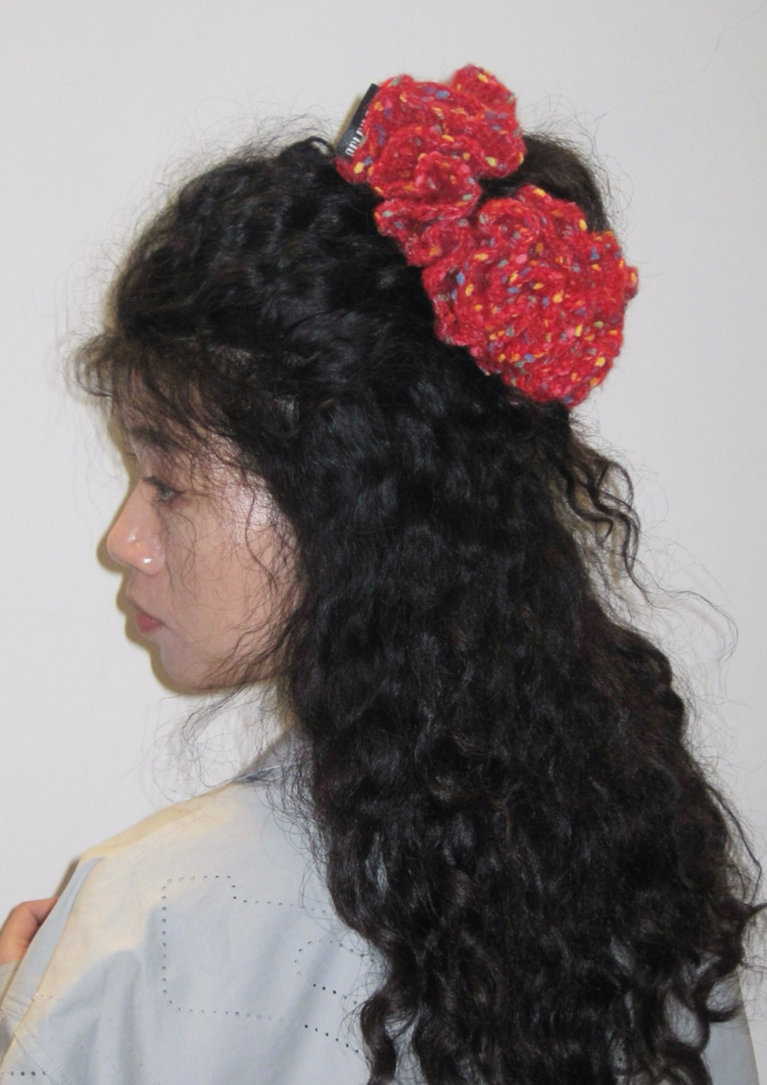 Mega Crochet Mohair Scrunchie | Chrismas Red