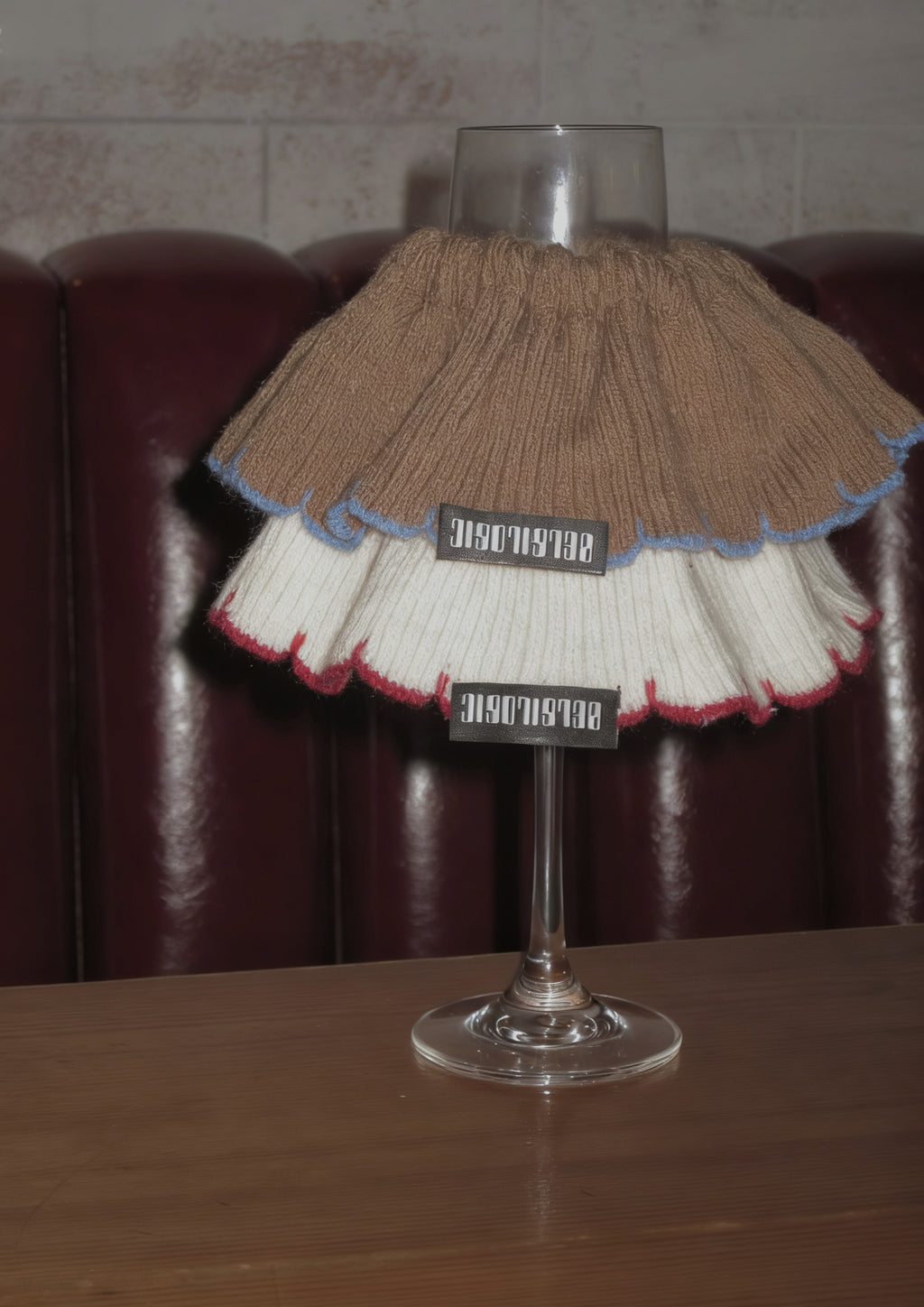 Gigantische, enkelvoudige scrunchie | Beige+Rood