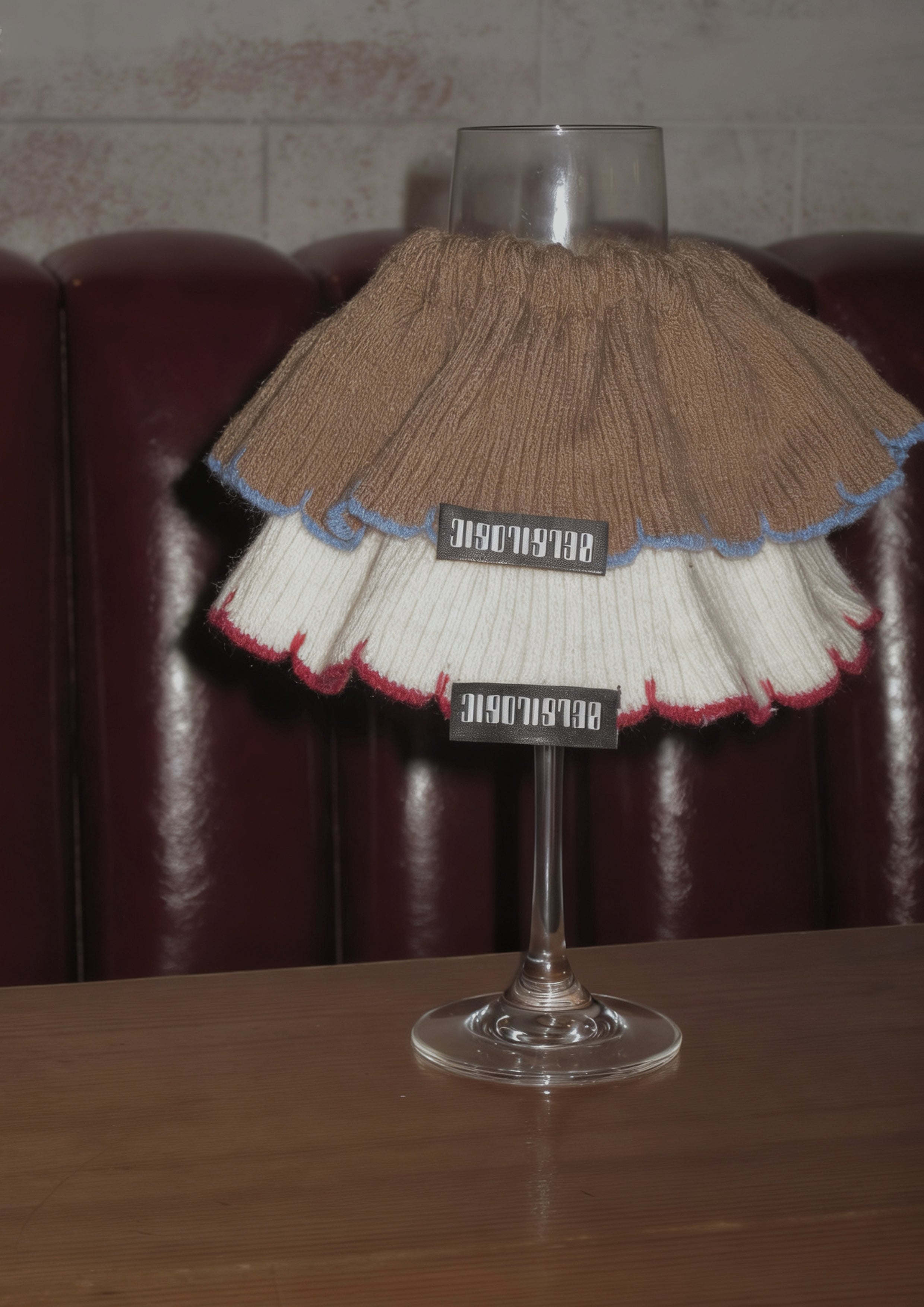 Giant Single-Layer Scrunchie | Beige+Red