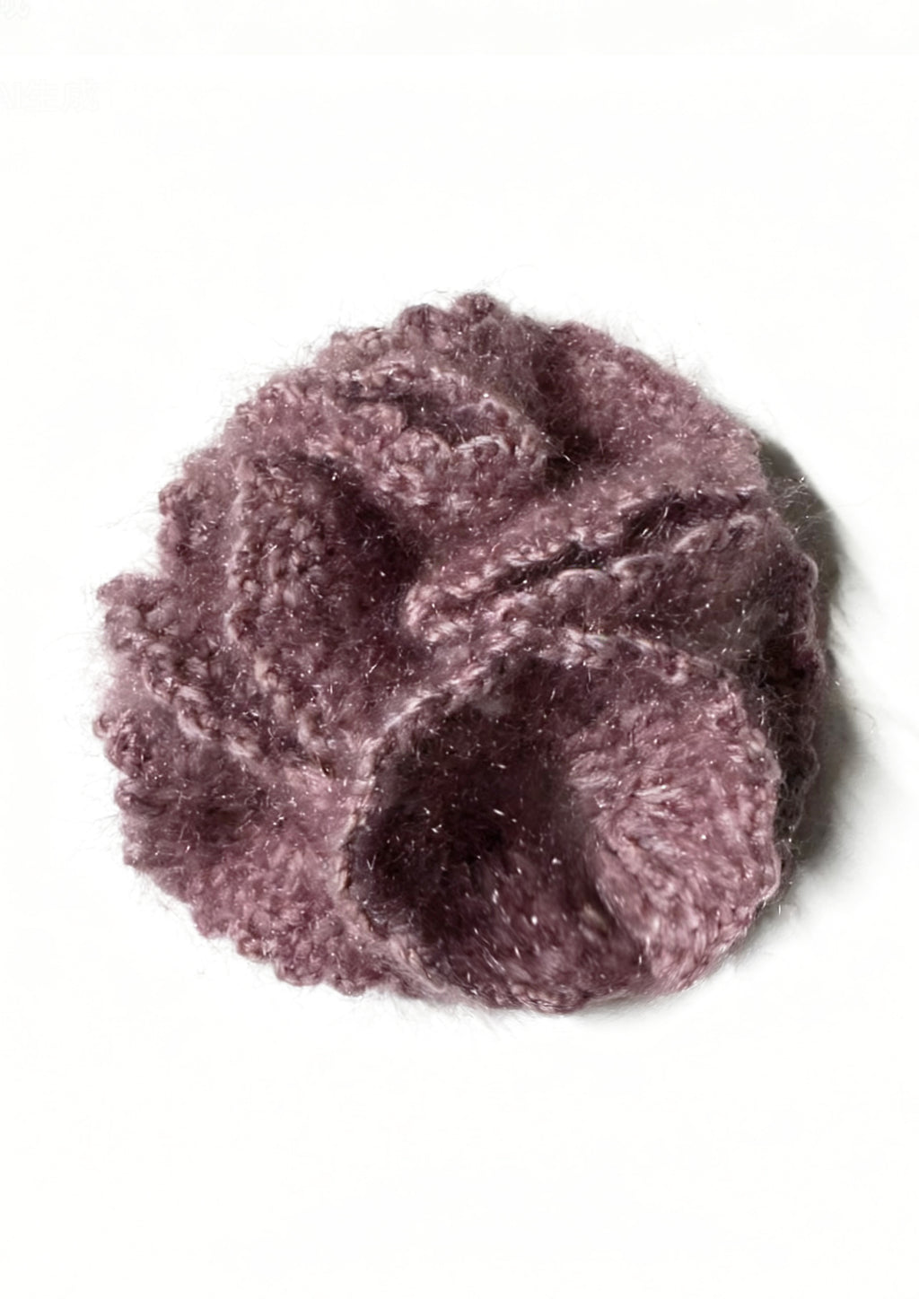 Metallic Crochet Mohair Scrunchie | Rosybrown