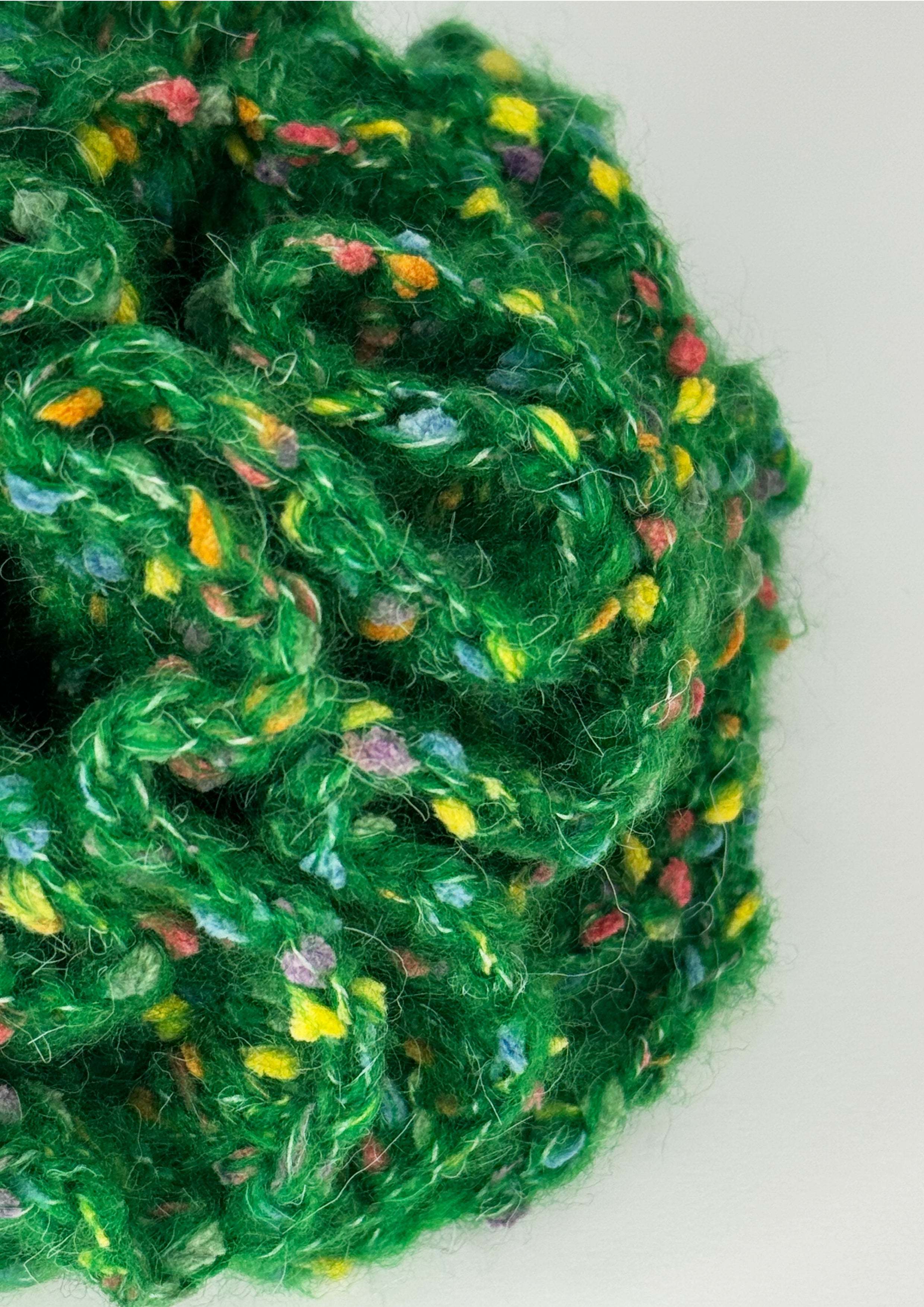 Mega Crochet Mohair Scrunchie | Chrismas Green