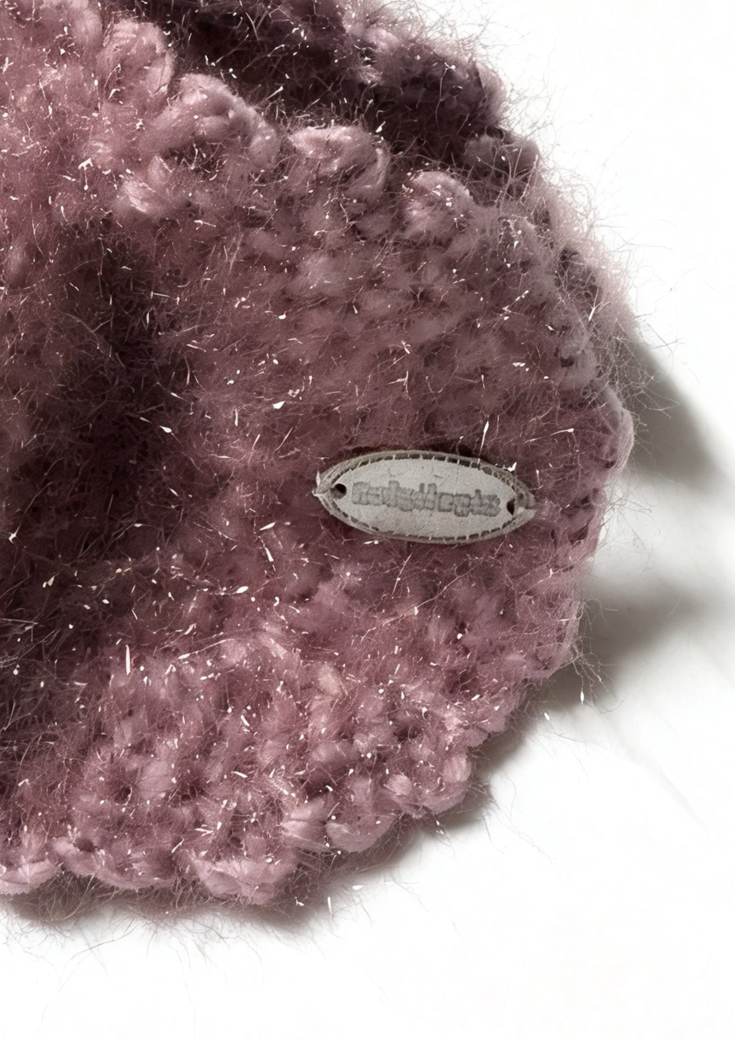 Metallic Crochet Mohair Scrunchie | Rosybrown