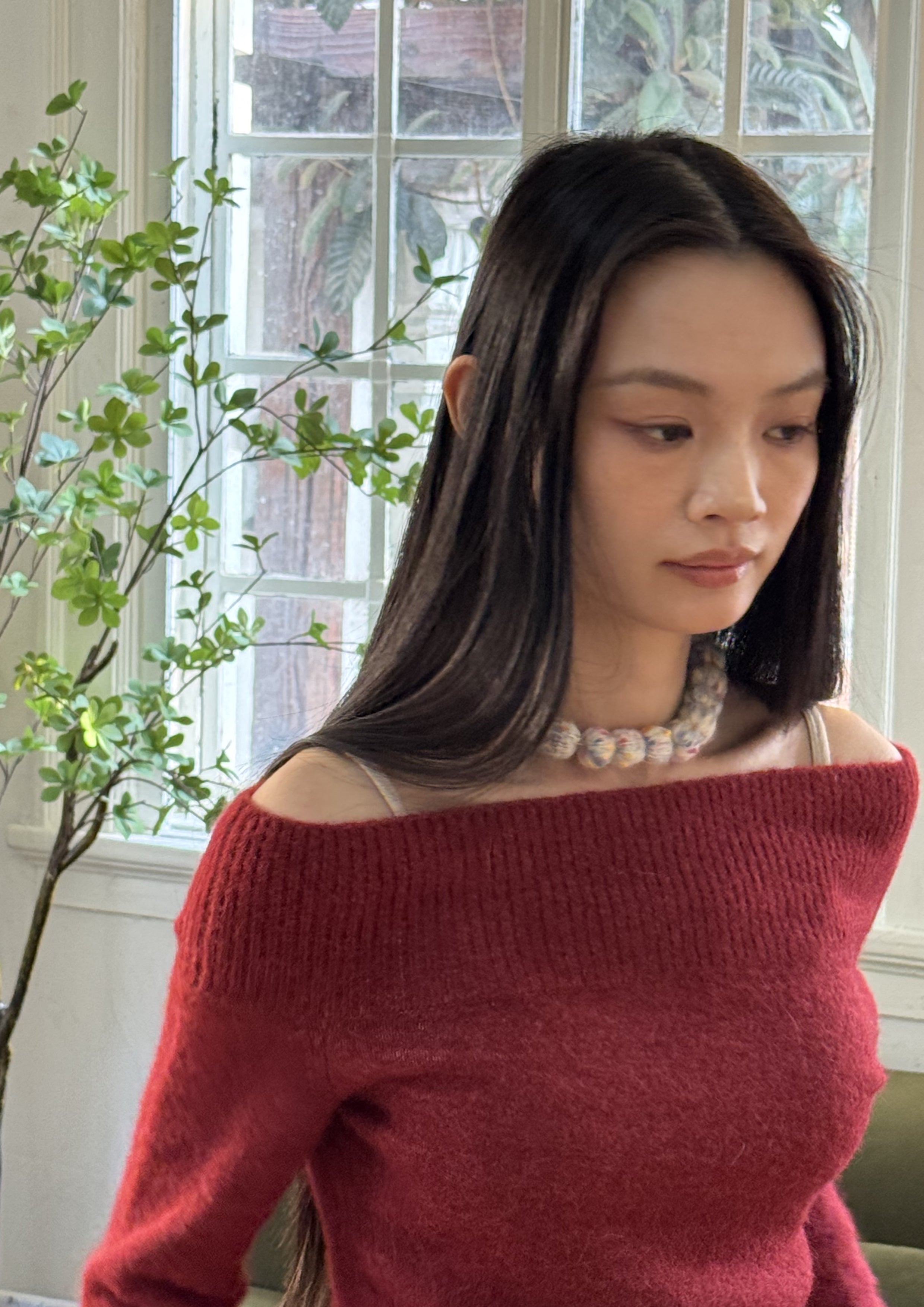 Handmade Wool Beaded Choker