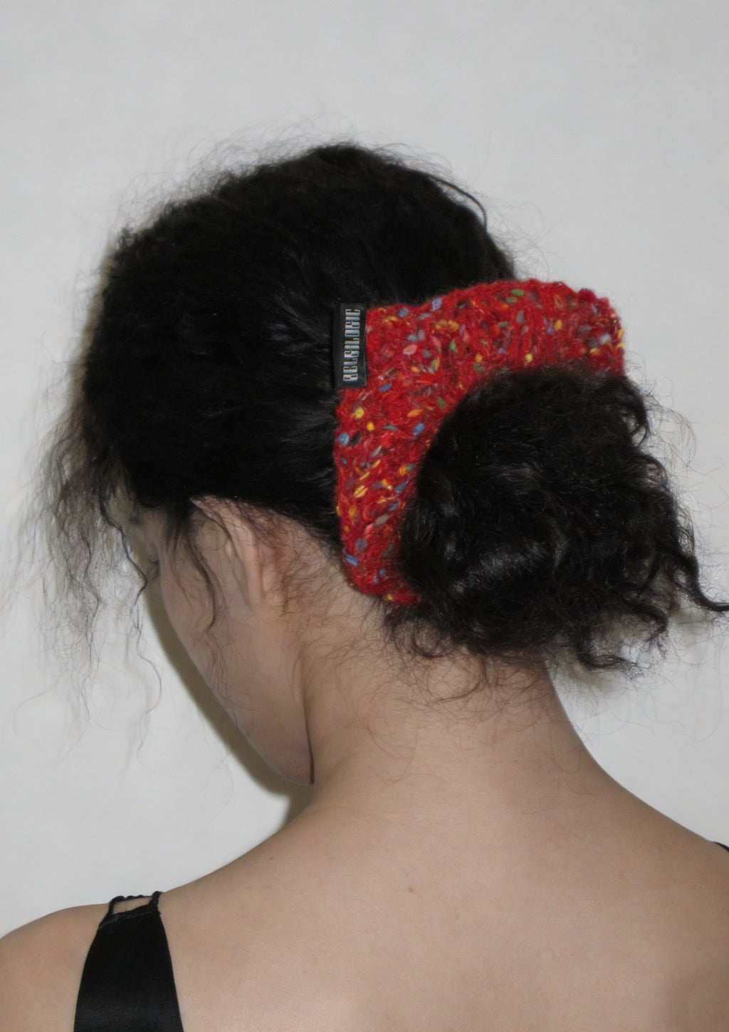 Square Crochet Mohair & Wool Scrunchie | Red 🟥