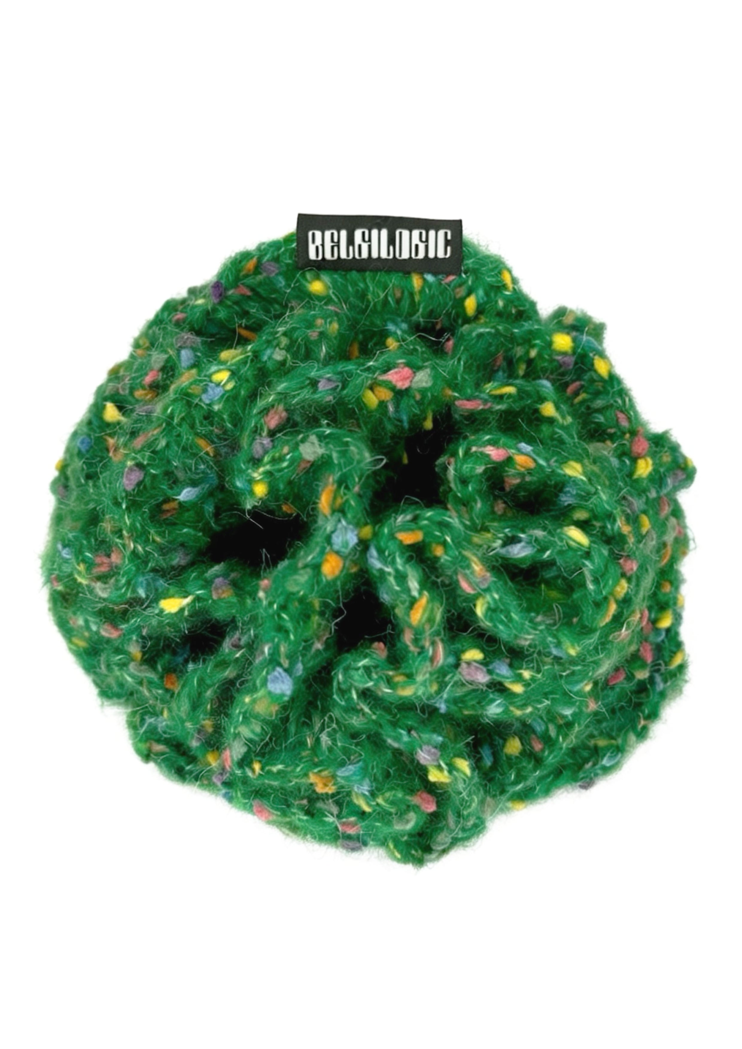 Mega Crochet Mohair Scrunchie | Chrismas Green