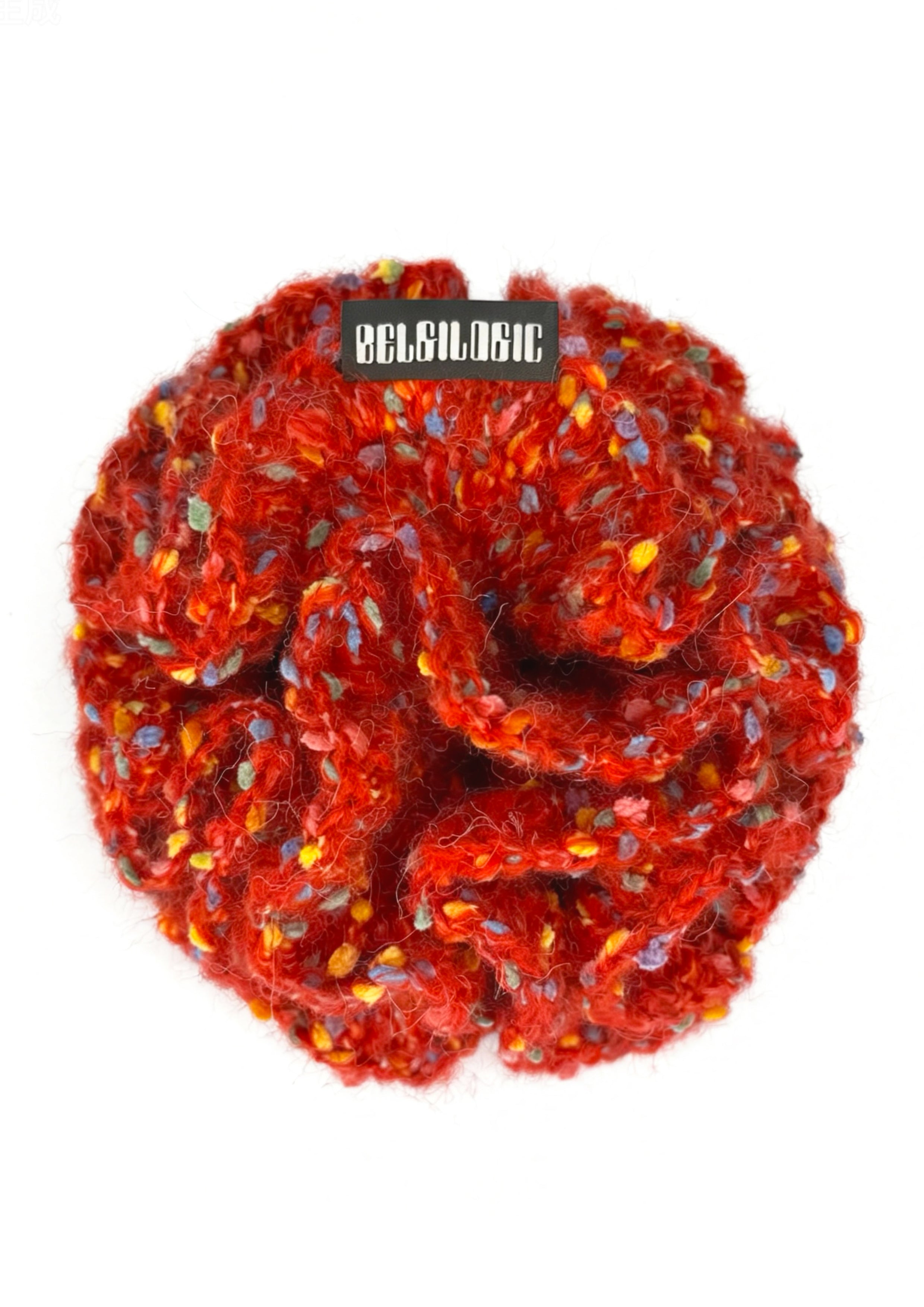 Mega Crochet Mohair Scrunchie | Chrismas Red