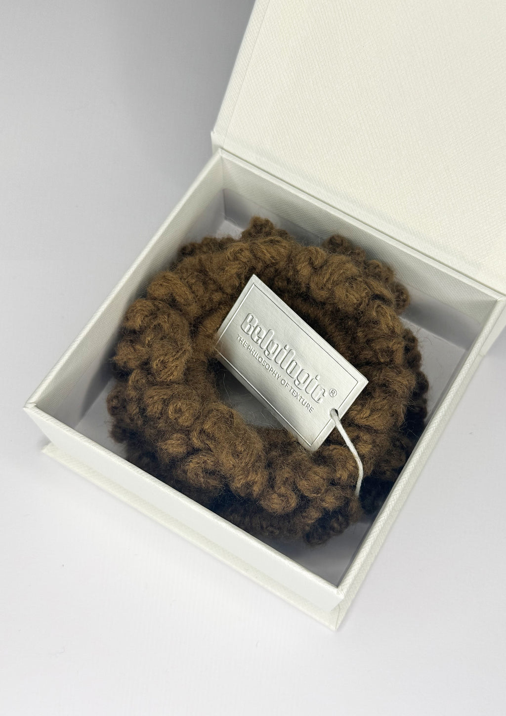 2Pcs Crochet Mohair Scrunchies Set | Brown 🤎